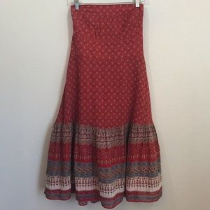 Vtg Banana Republic Strapless Prairie Dress Sz 14
